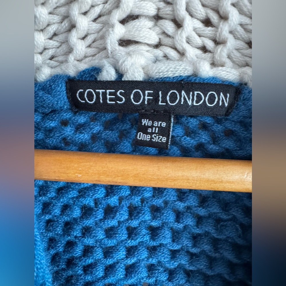 COTES OF LONDON VAIL BLUE & WHITE THE BUXTON | HAND MADE WOOL CARDIGAN - Picture 11 of 14